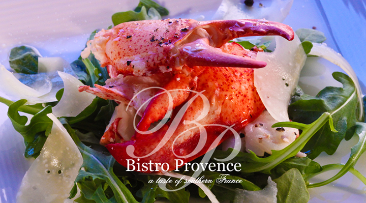 screen capture of a close up shot of salad with Bitsto Provence logo overlaying